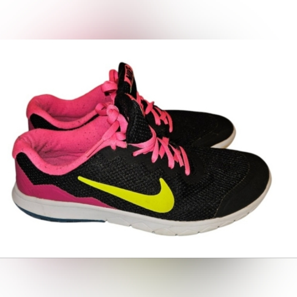 Nike Flex Experience RN4 Black Pink Running Shoes Sneakers Girl's 6Y 749818-007